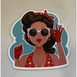 Classy Girl in Red Sticker
